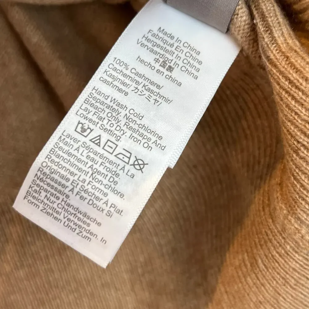 J. Crew Women's Cashmere Classic-Fit Crewneck Sweater Heather Camel Size XS NWT